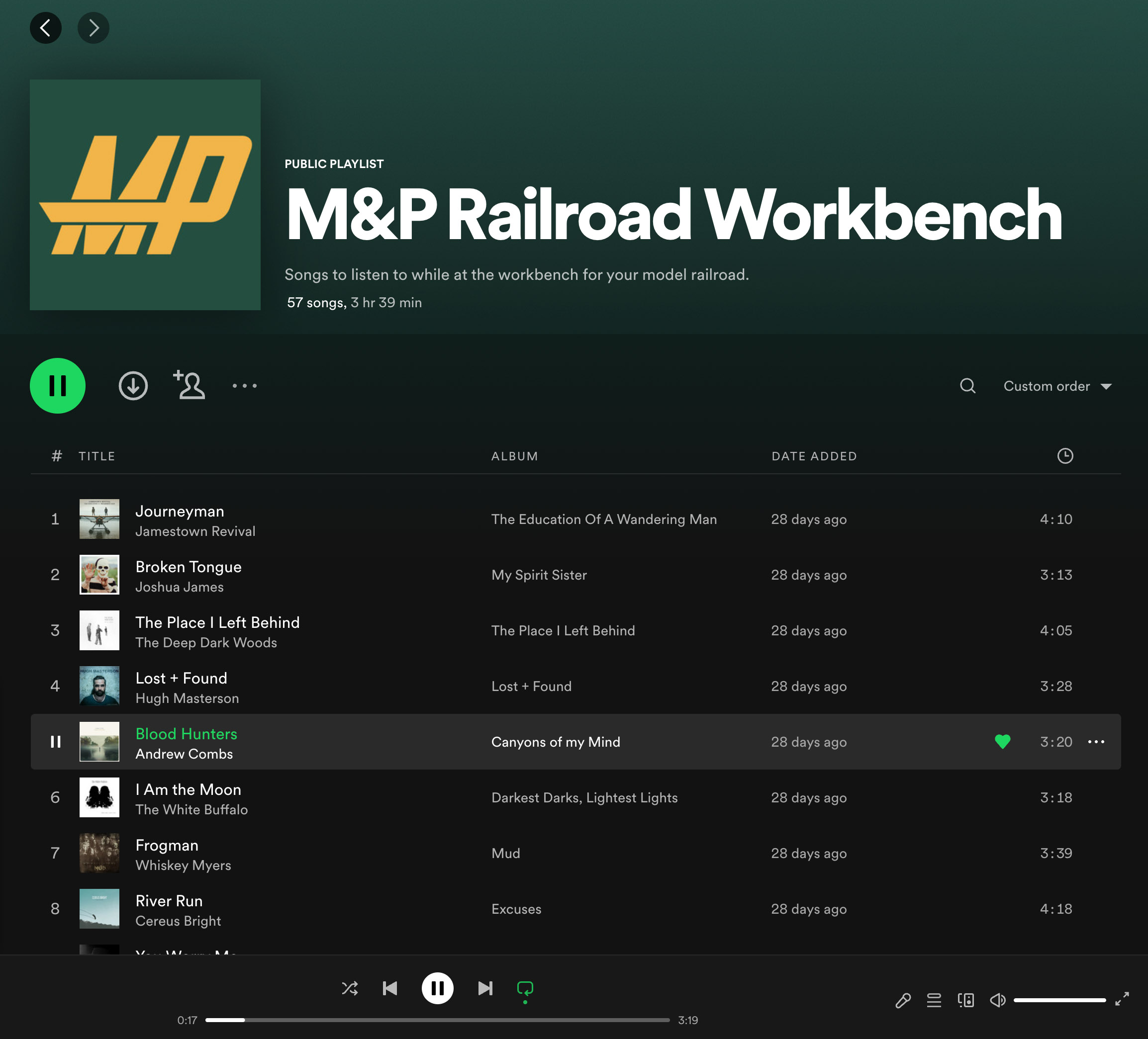 M&P Railroad Workbench Playlist