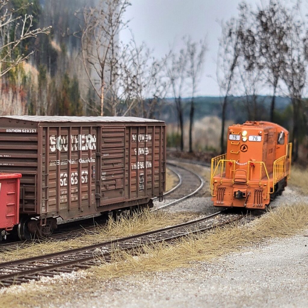 Allagash Railway switching cars on a Fictional Model Railroads